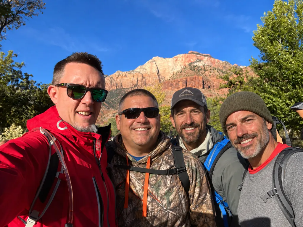 Hiking canyon walls in Zion National Park, Utah